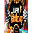 thumbnail image 3 of Racing Cars Birthday Banner Trophy Balloon Fire for Kids Party Indoor Celebration Event Decoration, 3 of 6