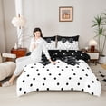 thumbnail image 4 of Castle Fairy Kids Teens Polka Dots Bow Full Size Comforter Sets,Black White Bedding Sets, 4 of 8