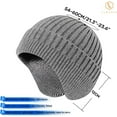 thumbnail image 3 of Knit Beanie with Earflap Warm Winter Hat Soft Lightweight Stocking Cap for Men Women Youth Cold Weather Outdoor, 3 of 4