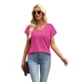 thumbnail image 5 of Ronuti Blouses for Women V Neck Summer Tops Short Sleeve Womens Blouses Spring Business Casual Shirts Sweaters, 5 of 10