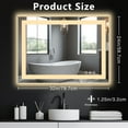 thumbnail image 6 of JIOABL 24X32 LED Bathroom Mirror with Lights, Anti-Fog, Dimmable, Backlit + Front Lit, Lighted Bathroom Vanity Mirror for Wall, Memory Function, Tempered Glass, Shatter-Proof, 6 of 7