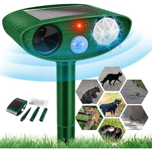 Ultrasonic Cat Deterrent, Dog Chaser, Solar Animal Deterrent With Motion Sensor And Flashing Lights, Protect Courtyards, Lawn Gardens And Fruit Trees.