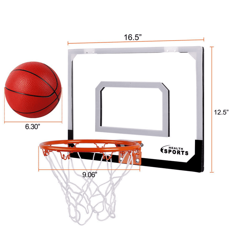 SUPER JOY Mini Basketball Hoop Over The Door, Wall Mounted Basketball Hoop  Set with Accessories, Indoor Basketball Toy for Kids & Adults 