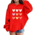 thumbnail image 3 of WERYOUNG Boys Girls Long Sleeve Heart Print Hooded Sweatshirt Valentine's Day Graphic Hoodie Cute Pullover For Kids Casual Hoody Tops 5-6 Years, 3 of 3