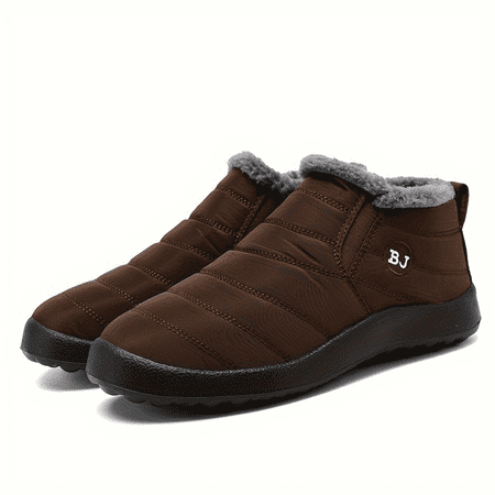 

SHENZHENXULIZX Warm Stylish Winter Snow Boots with Plush Lining and Durable Non-Slip Sole - Sleek Solid Color and Round Toe Design for Everyday Comfort
