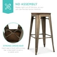 thumbnail image 6 of Best Choice Products Set of 4 All-Weather 30in Stackable Backless Steel Bar Height Stools w/ Wooden Seats - Bronze, 6 of 7
