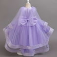 thumbnail image 4 of Hinvhai Girl Sequin Trailing Bow Fluffy Pageant Party Wedding Flower Girl Dress-Toddler formal Dresses Purple 9 Years, 4 of 4