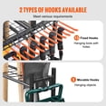 thumbnail image 3 of 16-Slot Rolling Tool Organizer with Hooks - Heavy-Duty Metal Rack for Garage&Shed Storage of Rakes, Brooms, Long-Handled Yard Tools, 3 of 12