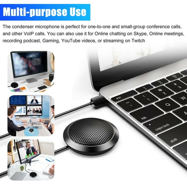 Microphone USB PC , Microphone à Condensateur Avec Trépied Pliable