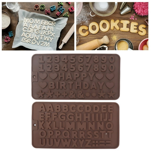 Number Chocolate Molds, Reusable Flexible Silicone Letter For Birthday Cake Decorations For Party