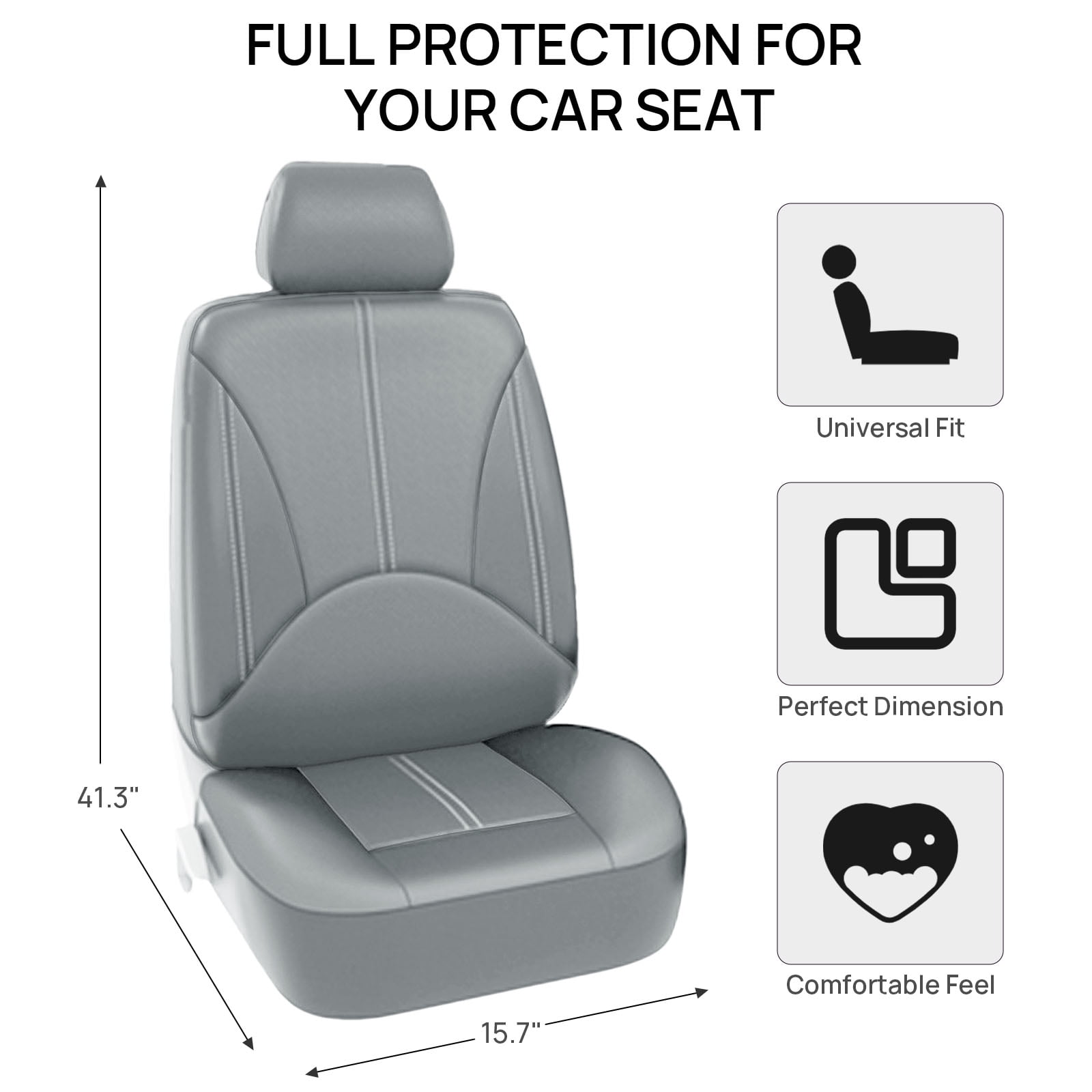 OTOEZ Universal PU Car Seat Cover Breathable 5 Seats Leather Full Set Waterproof Cushion for Sedan SUV Truck