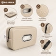thumbnail image 3 of Noaman Car Tissue Holder for Backseat, Rectangular PU Leather Tissue Box Organizer for Cars, SUVs & Trucks, Beige, 3 of 11
