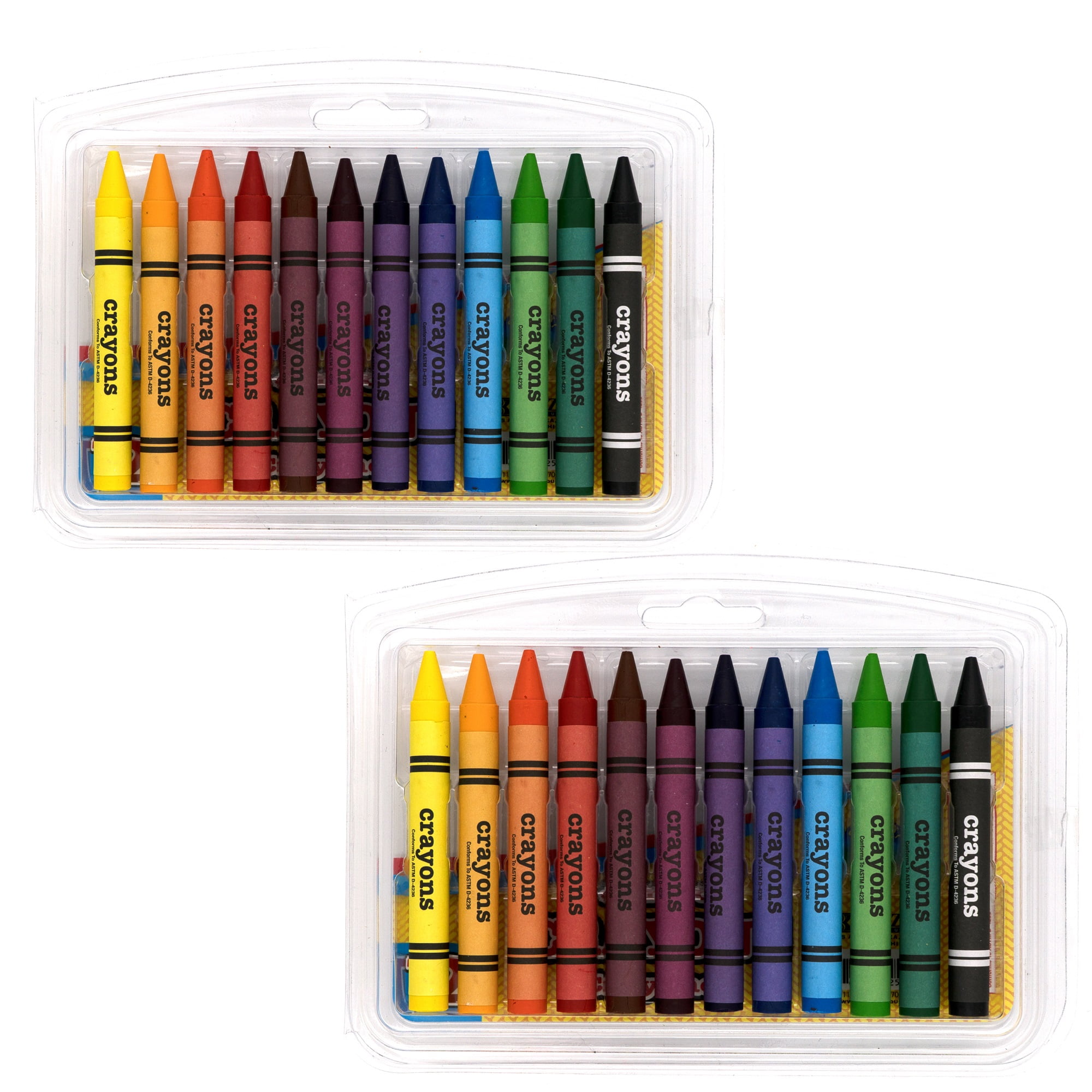 Emraw Jumbo Crayons 12 Color – for School & Home (2-Pack)