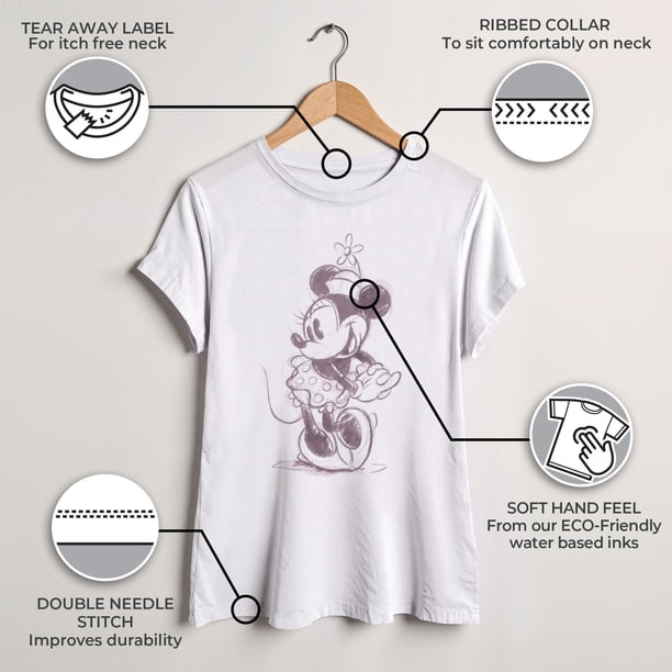 Women's Mickey & Friends Minnie Mouse Vintage Sketch Graphic Tee