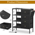 thumbnail image 5 of MIDOQIN Nightstand with Charging Station and LED Lights, Bedside Table with 3-Tier Shelf Modern 4 Drawers Dressers End Table with Wooden Top, 5 of 7