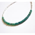 thumbnail image 2 of Emerald 3.5mm Rondelle Shape Faceted Cut Beads 7 inch Silver Plated Clasp Bracelet for men, women, unisex. Link Chain Stacking Bracelet.|LINK_02426, 2 of 4