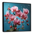 thumbnail image 2 of Designart "Neon Fusion Of Pink Orchids IV" Orchids Floater Framed Wall Art Living Room, 2 of 5