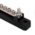 thumbnail image 1 of 12 Post Power Distribution Block Bus Bar Set 2xM6 Post 12xM4 Screw Battery Terminal Box for Cars RVs Ships Yachts Black, 1 of 5