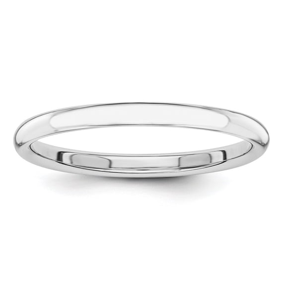 Diamond2Deal 14k White Gold Polished 2mm Wedding Band Size 5.5 for Women
