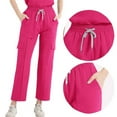 thumbnail image 4 of HongQid Ensemble de Sarrau pour Femmes, Hauts à Col Rond et Pantalons Jogger Cargo - MotionTech, Extensible 4 Directions, Résistant aux Plis, Anti-Rétrécissement, 4 of 4