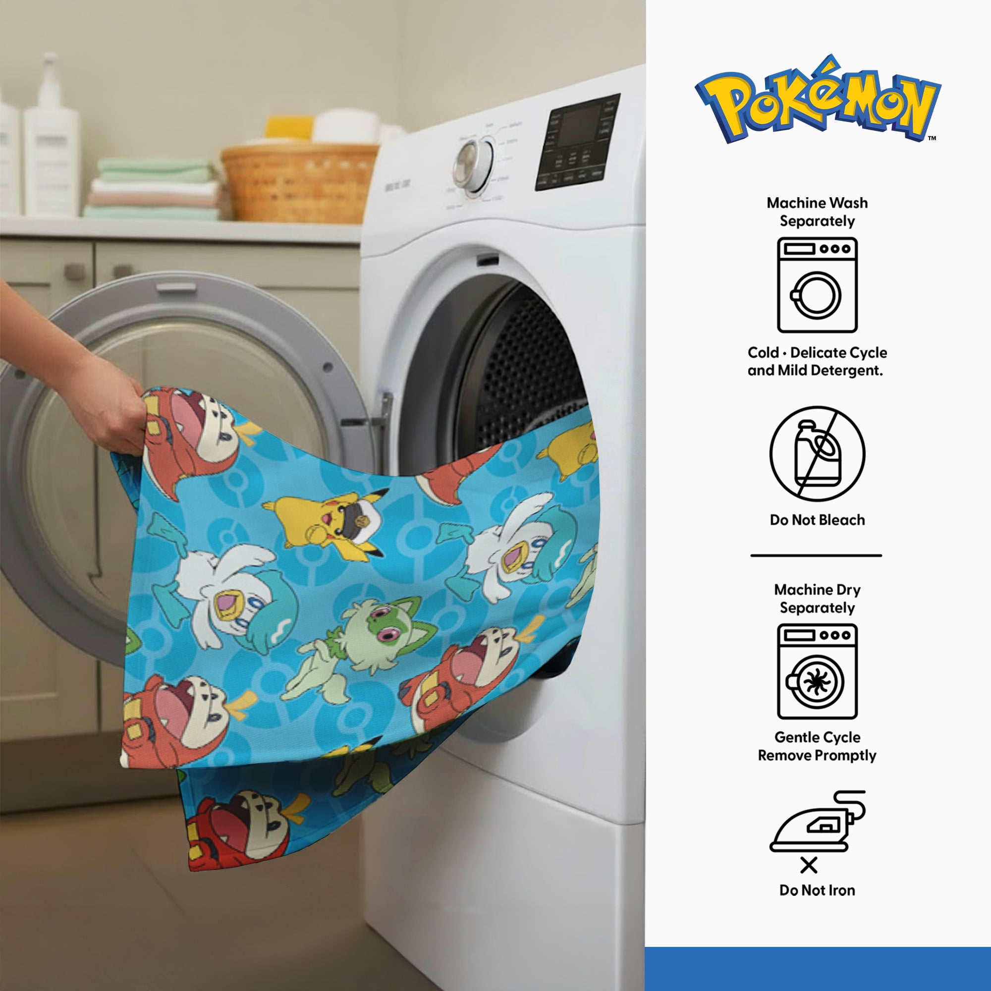 Pokemon Horizon Pokeballs Twin/Full Silk Touch Blanket for Kids, 62x90 inches