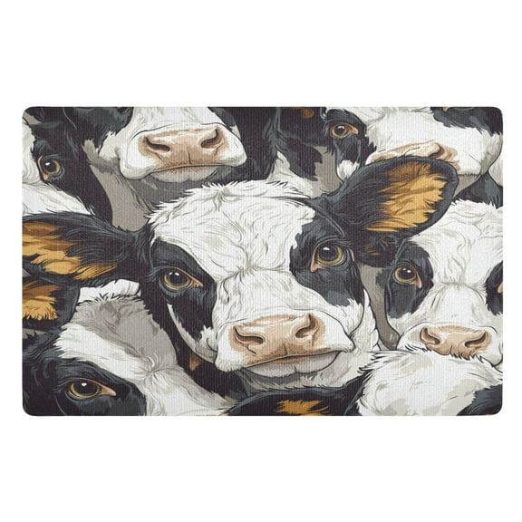 BZSMCE Floor Mats 32x20in Milk Cow Pattern Creativity Doormats