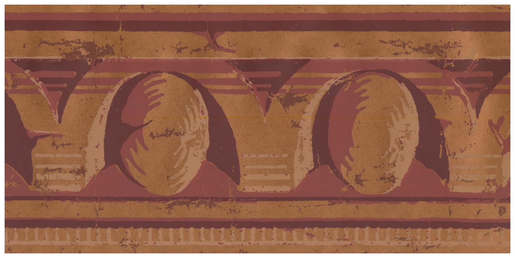 Prepasted Wall Border Victorian Distressed Sepia Wallpaper Border