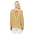 thumbnail image 6 of YEMAK Women's Long Sleeve V-Neck Back Cutout Casual Knit Pullover Sweater MK8144-IVR-M, 6 of 7