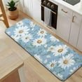 thumbnail image 5 of Lightblue Daisy Flower Green Leaves Pattern Kitchen Rug Mat,Kitchen Runner Rugs Non Skid Washable,Decorative Kitchen Floor Mats for Kitchen,Sink,Laundry,17"x47.2", 5 of 7