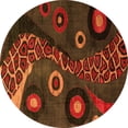 thumbnail image 1 of Ahgly Company Indoor Round Oriental Orange Modern Area Rugs, 3' Round, 1 of 4