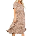 thumbnail image 3 of Pastel by Vivienne Women's Short Sleeve Tiered Babydoll Dress Floral Mocha Small, 3 of 3
