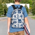 thumbnail image 4 of Lukts Skiing Enthusiast Pattern 15 Inch Student Backpack, Waterproof Laptop Backpack with Adjustable Shoulder Straps, Lightweight Travel, Campus Backpack, Unisex, 4 of 6