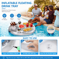 thumbnail image 4 of Floating Drink Holder for Pool, Inflatable Refreshment Table Tray Beach Party Float Lounge Outdoor Cup Holder Portable Serving Bar with 8 Holes - Silver, 4 of 7