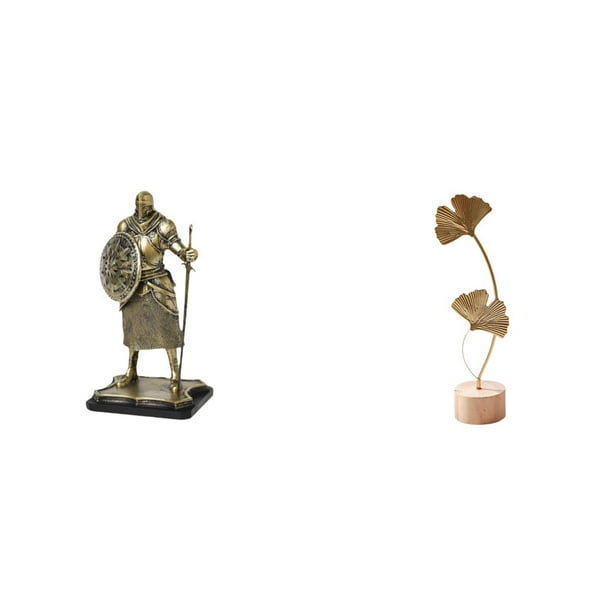 Figura de escritorio,Estatua de caballero,artesanía artística,coleccionable,escritorio,oficina,Figura decorativa,pieza de arte,decoración del hogar,Escultura de hoja,Estatua de hoja de