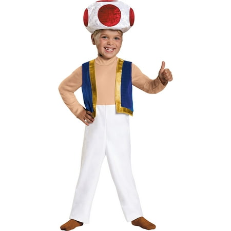 Disguise Limited Toad Halloween Costume for Toddler Boys, Super Mario Brothers, with Accessories