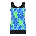thumbnail image 6 of VEKDONE Womens Tankini Bathing Suits Two Piece Floral Print Tummy Control Swim Tank Top with Boyshorts Hawaiian Beach Tankinis Swimsuits Blue XXL, 6 of 6
