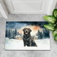 thumbnail image 4 of Hello Winter Labrador Retriever Welcome Snowy Night Watercolor Vintage Doormat Lab Dog Lover Gifts Indoor Outdoor Welcome Mat - 01011, 4 of 5