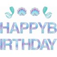 thumbnail image 1 of Sparkle Mermaid Birthday Banner,Mermaid Banner,Mermaid Party Supplies,Little Mermaid Birthday Decoration for Girls,Boys,Kids, 1 of 4