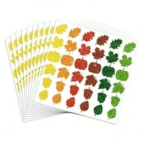 yulier 10 Pcs Thanksgiving Stickers 1.6 Inch Glitter Colored Pumpkin Maple Leaf Shaped Stickers Self Adhesive Stickers Labels for Fall Halloween Gift Boxes Envelope