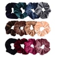 thumbnail image 1 of Whaline Paquete de 12 coleteros para el cabello de terciopelo premium para niñas y mujeres, accesorios para el cabello (12 colores), 1 of 5