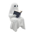 thumbnail image 4 of Estatua de fantasma de Halloween leyendo un libro sentado, figura malvada, centro de mesa, accesorio fotográfico, escultura de resina para gabinete, 4 of 8