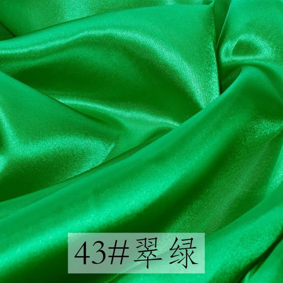 Namzi Satin Fabric for Wedding Dress Bridal Decor, Soft Silky Polyester for DIY Apparel Crafts, 1 Yard,Green