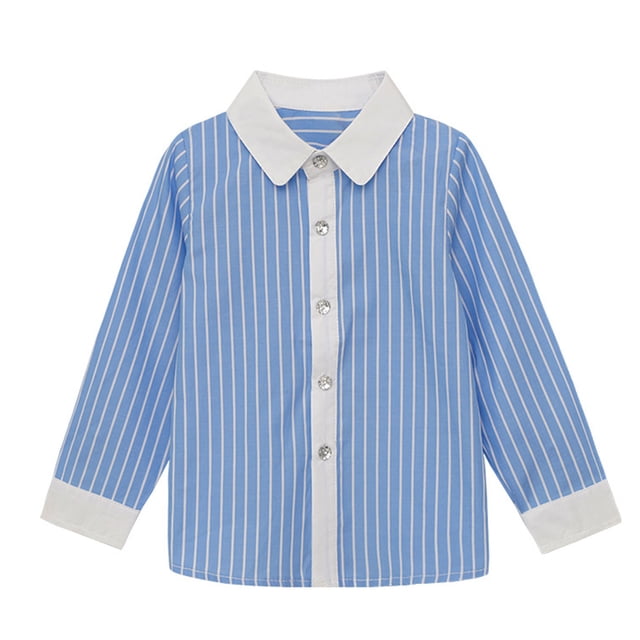 Chandail en Molleton Bébé en Liquidation, Mode Manches Longues Décontracté pour Garçons et Filles, Col Rabattu, Bleu 3T