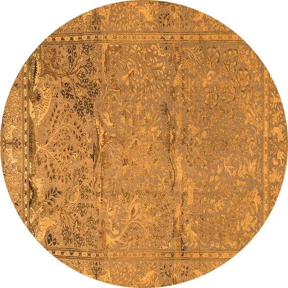 Ahgly Company Indoor Round Animal Orange Traditional Area Rugs, 7' Round