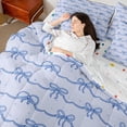 thumbnail image 4 of Homewish Cute Bowtie Bedding Comforter Set 7 Pieces for Kids Children Girls,Black Blue Full Bedding Set Lightweight,Dreamy Princess Fitted Sheet Flat Sheet,Breathable Home Decor,Reversible, 4 of 8