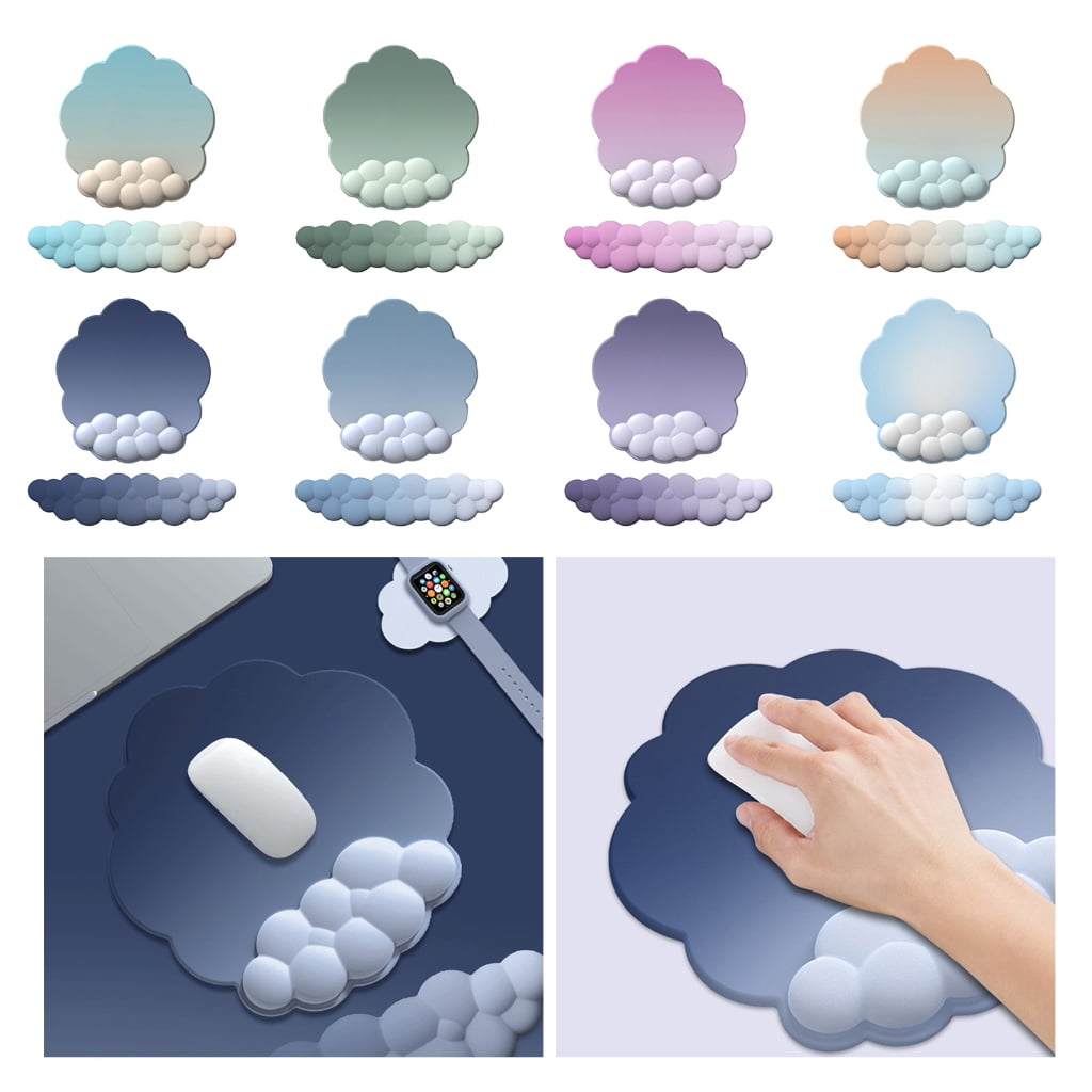 Zeiwohndc Mousepad Ergonomic Cloud-shaped Mouse Pad Wrist Rest Mat for Gaming Keyboard