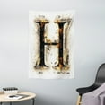thumbnail image 1 of Letter H Tapestry, H Symbol Ablaze Design Alphabet Symbol Conflagrant Background Illustration, Wall Hanging for Bedroom Living Room Dorm Decor, 40W X 60L Inches, Tan Black Orange, by Ambesonne, 1 of 2