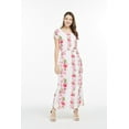 thumbnail image 5 of Robe Longue Simple Hawaïenne à Manches Cap Luau pour Femme P Rose Blanc Hibiscus, 5 of 5