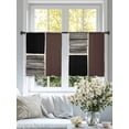 thumbnail image 4 of Brown Black Sheer Curtains 45 Inch Length 2 Panels Set Window Treatments, Modern Abstract Art Farmhouse Striped Rod Pocket Semi Curtains for Living Room/Bedroom/Kitchen Décor, 104"W x 45"L, 4 of 7
