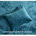 thumbnail image 4 of Chezmoi Collection Lux 3-Piece Teal Velvet Comforter Set Queen Size, All Season Lush Plush Velvet Bedding Set with Soft Washed Microfiber Reverse, 4 of 9